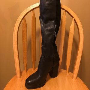 Never worn over knee leather and suede boots